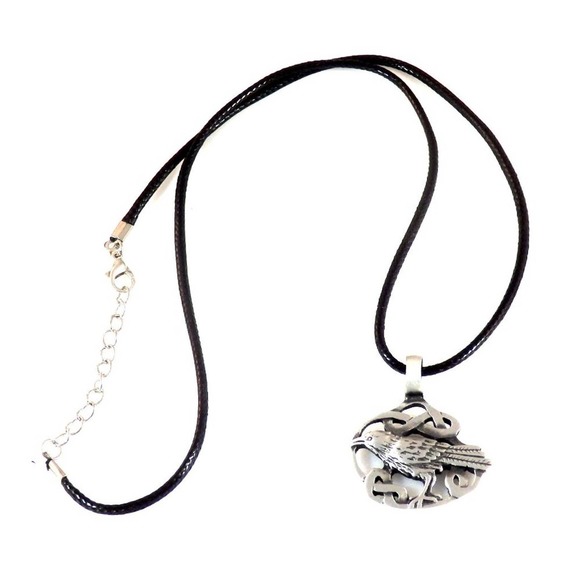 Knotwork Raven on a Black Cord 1690 - Picture 3 of 6